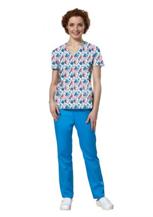 Блуза женская LF2106 с рисунком для врачей и медсестер