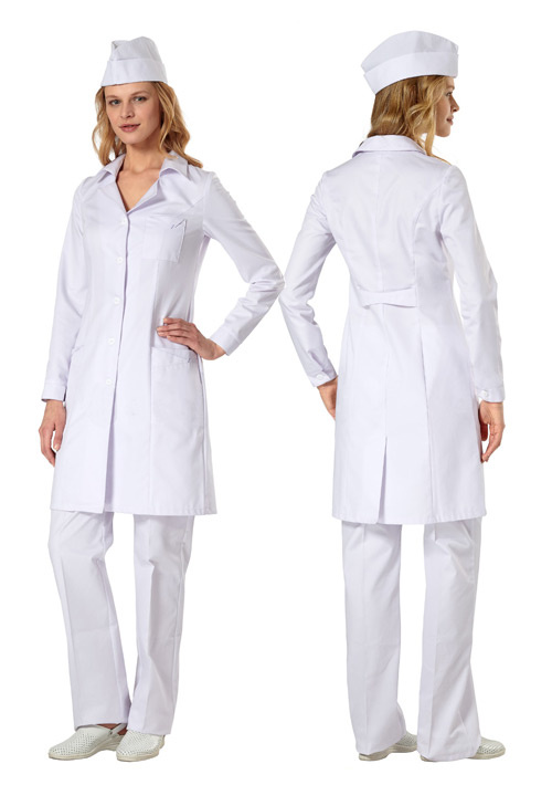 Универсальный медицинский халат для медсестер и студентов “Стандарт” белый