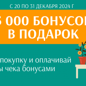 5000 бонусов в подарок.