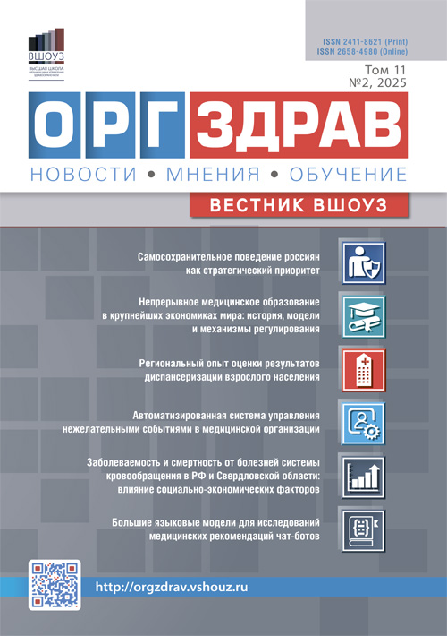 ОРГЗДРАВ. Новости. Мнения. Обучение. Вестник ВШОУЗ. №2, 2025